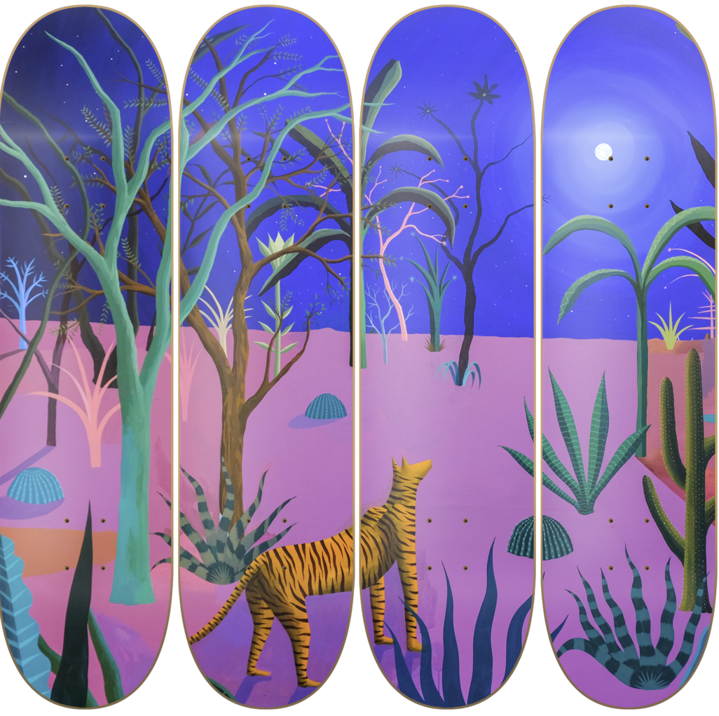 Luna Roja - Matias Santa Maria - obra de Matías Santa María en skate decorativo