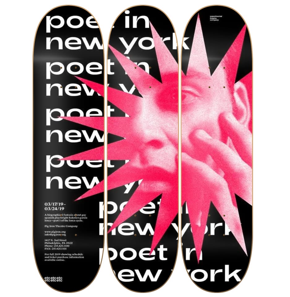 Poet NY - skate decorativo diseño de pared vista 2