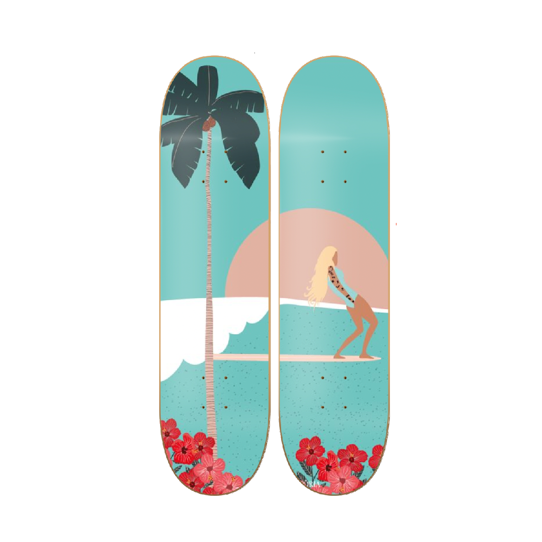 Balance - skate decorativo ilustrado de pared vista 2