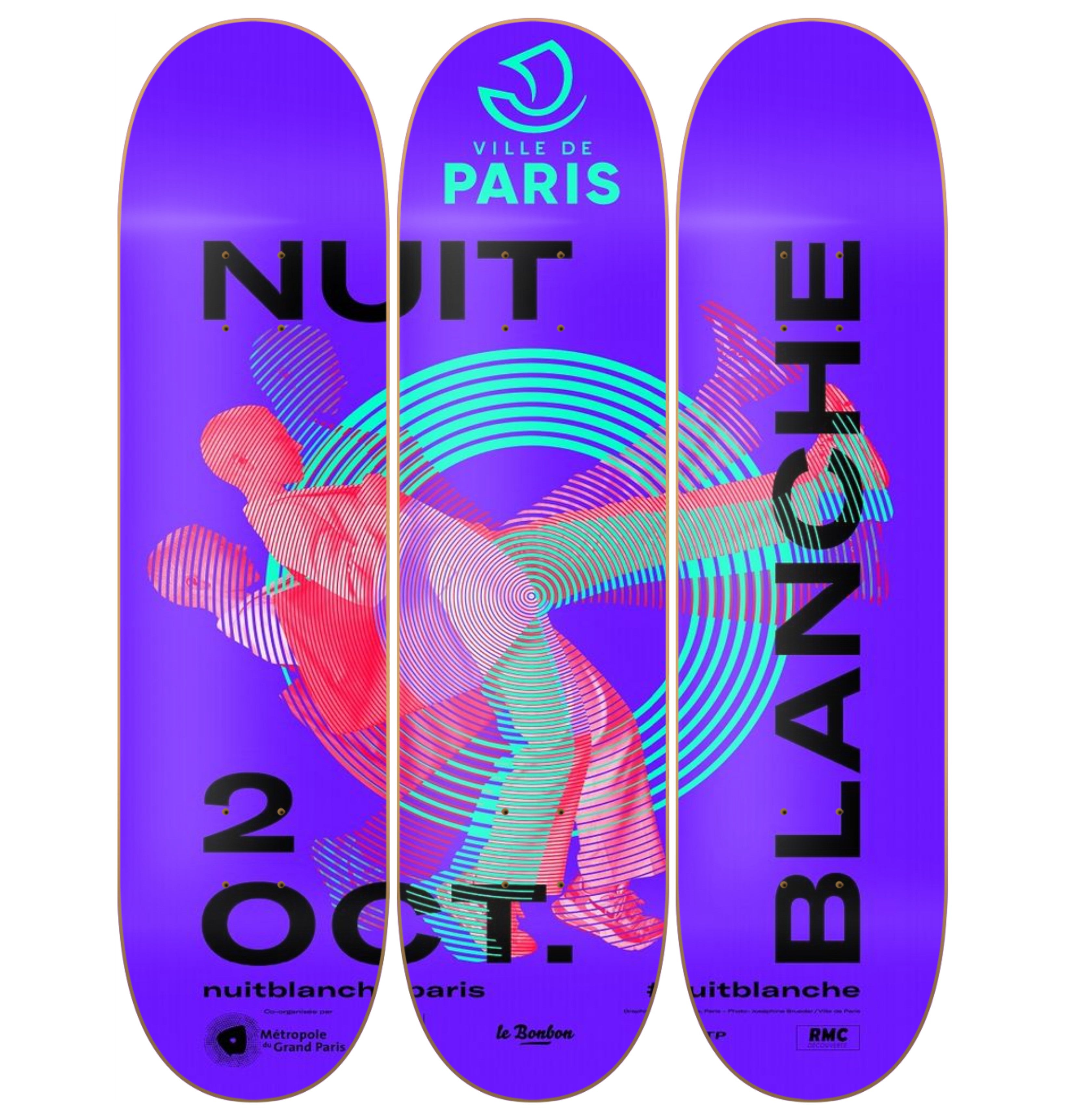 Balance Paris - skate decorativo diseño de pared vista 2