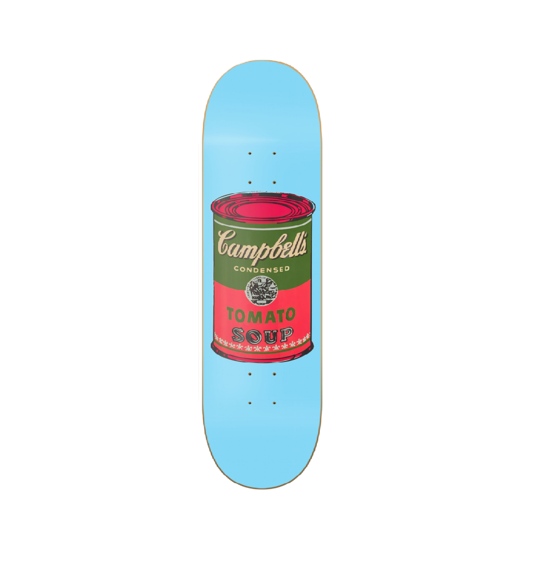 Blue Campbells - Campbell pop art en tabla de skate decorativa vista 2