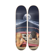 Drive to Moon - skate decorativo ilustrado de pared vista 2