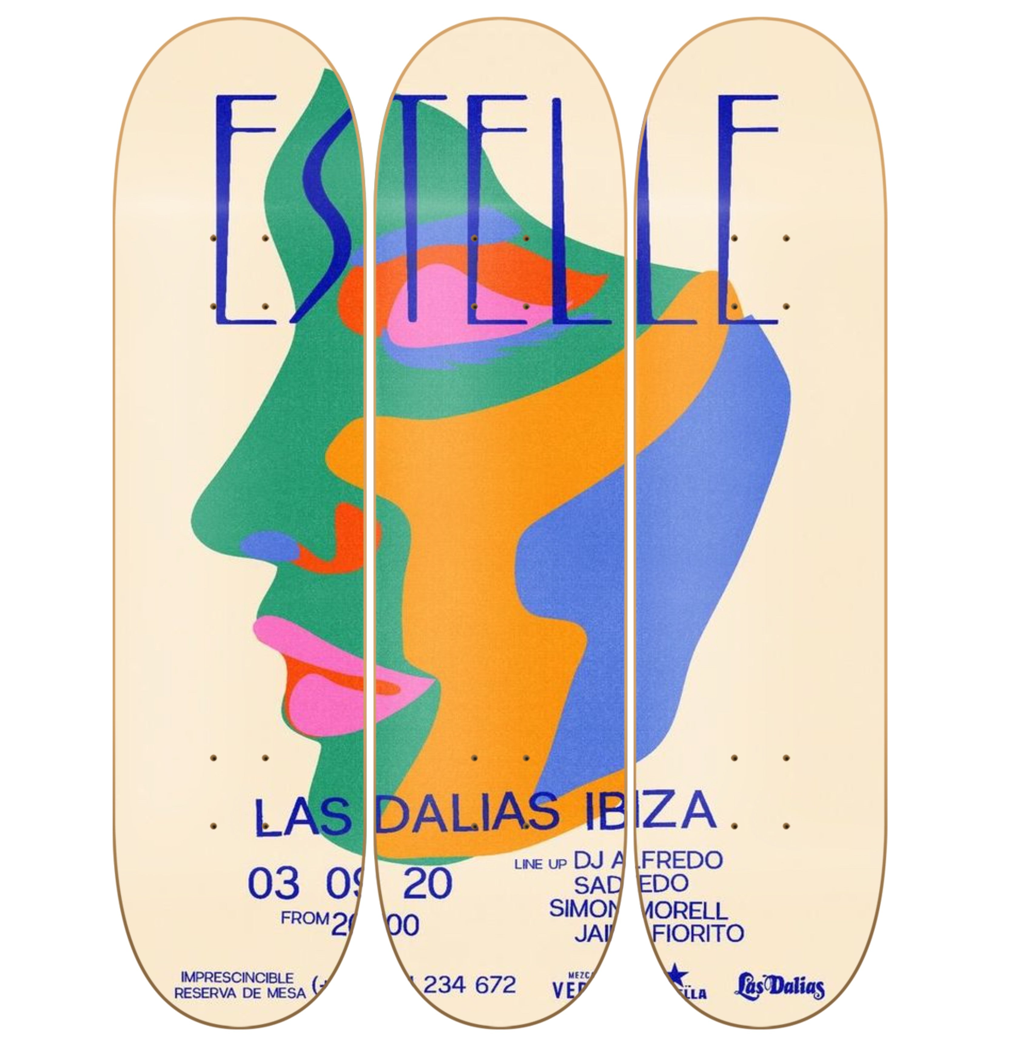 Estelle - skate decorativo diseño de pared vista 2