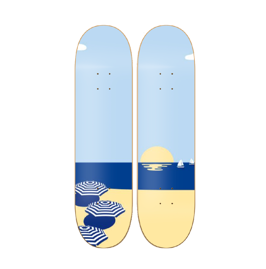 Italia - skate decorativo ilustrado en tabla de skate decorativa vista 2