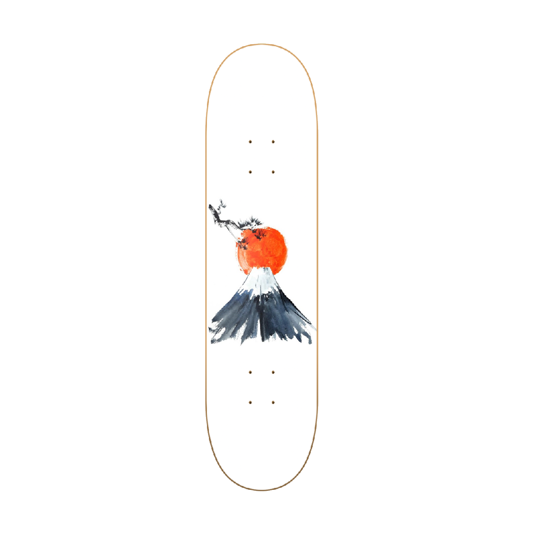Japo Mountain - montaña japonesa en tabla de skate decorativa vista 2