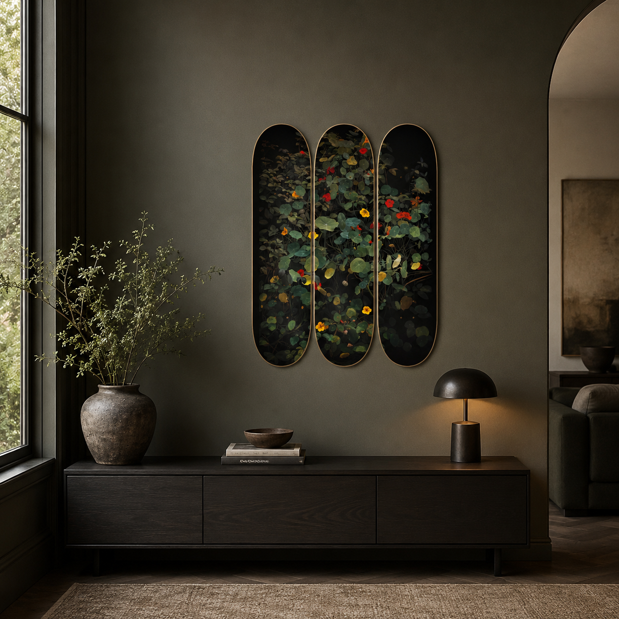Variación Capuchinas II - Denise Buckel - obra de Denise Buckel en skate decorativo